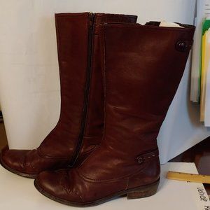 Biviel leather boots Sz 37 or 7M Mahogany color